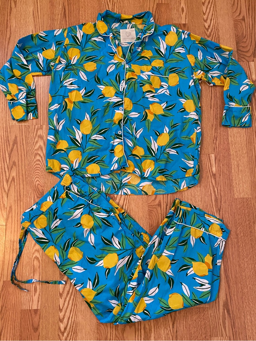 NWOT Printfresh SET lemon zest organic cotton women’s 1X pajamas